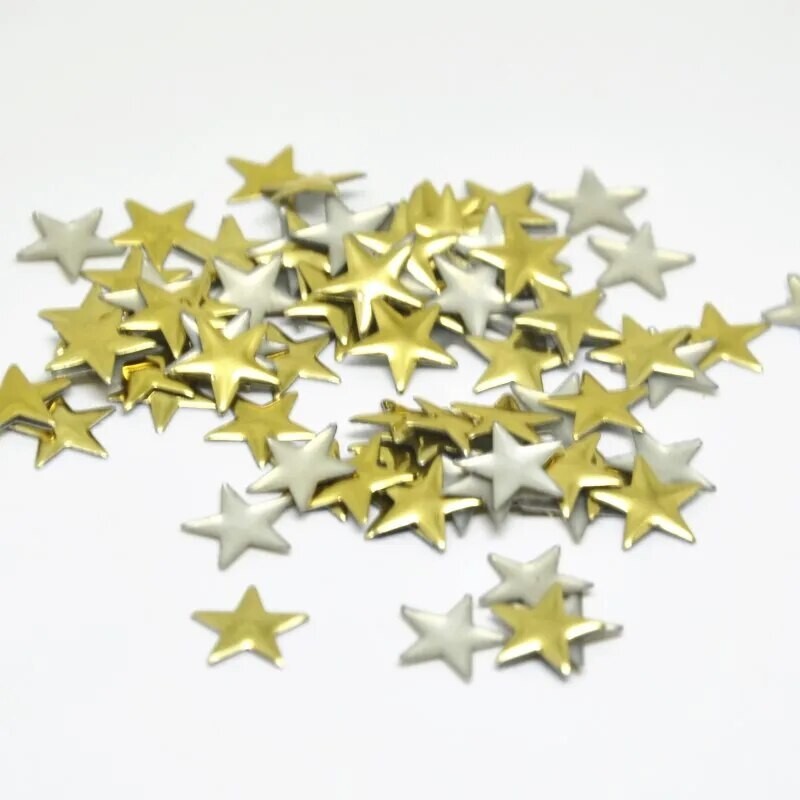 CraftbuddyUS 100pcs 12mm STAR GOLD Metal Aluminium Gems, DIY