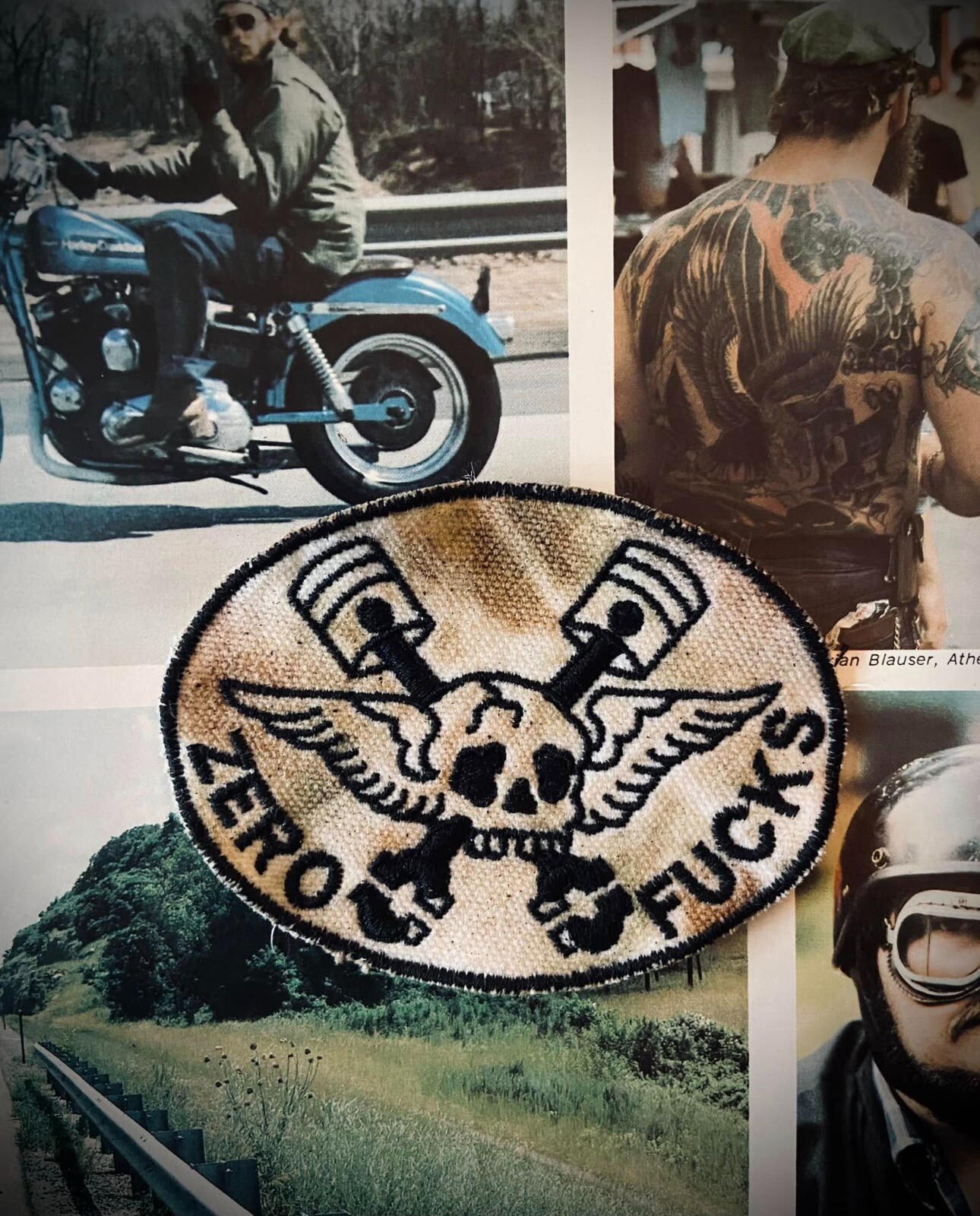 ZERO F**** old school vintage HOT ROD GREASER BIKER PATCH outlaw mc car club 50s