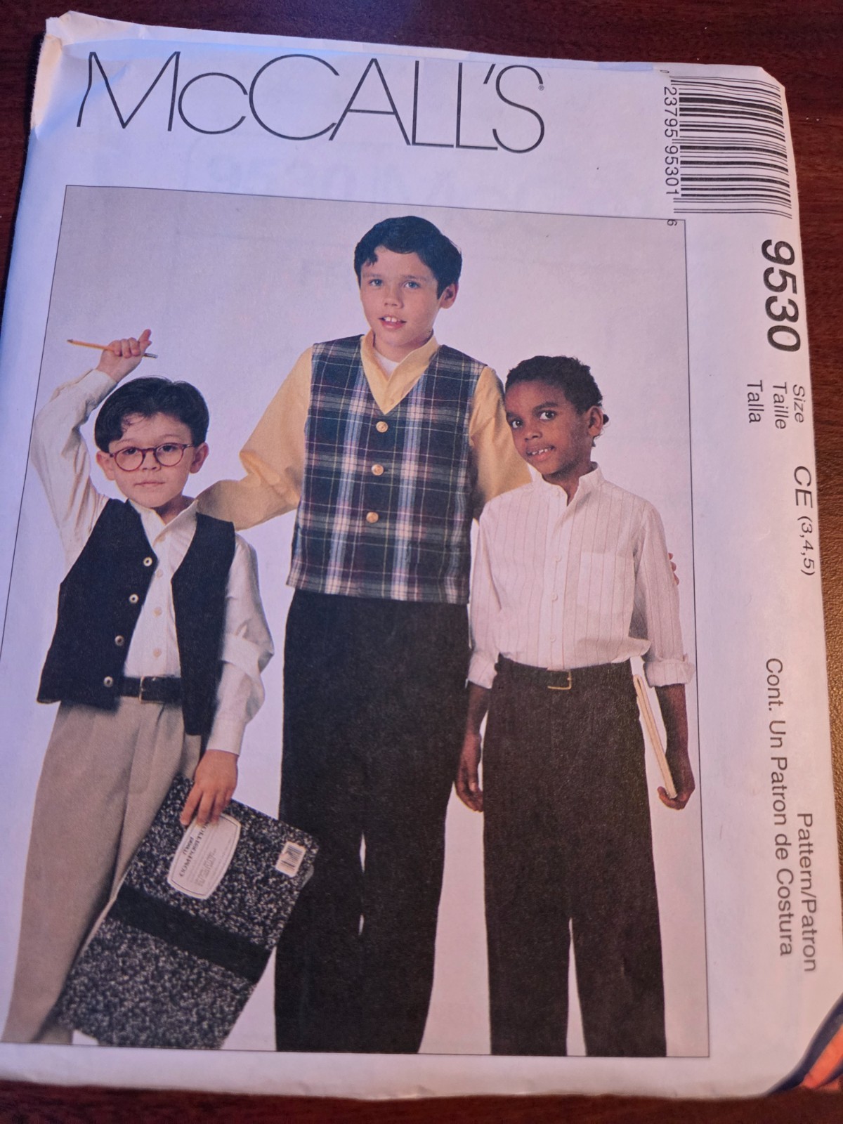 VTG McCalls 9530 Children Boys Band Collar Shirt Lined Vest Pants SZ 3-16 UC FF