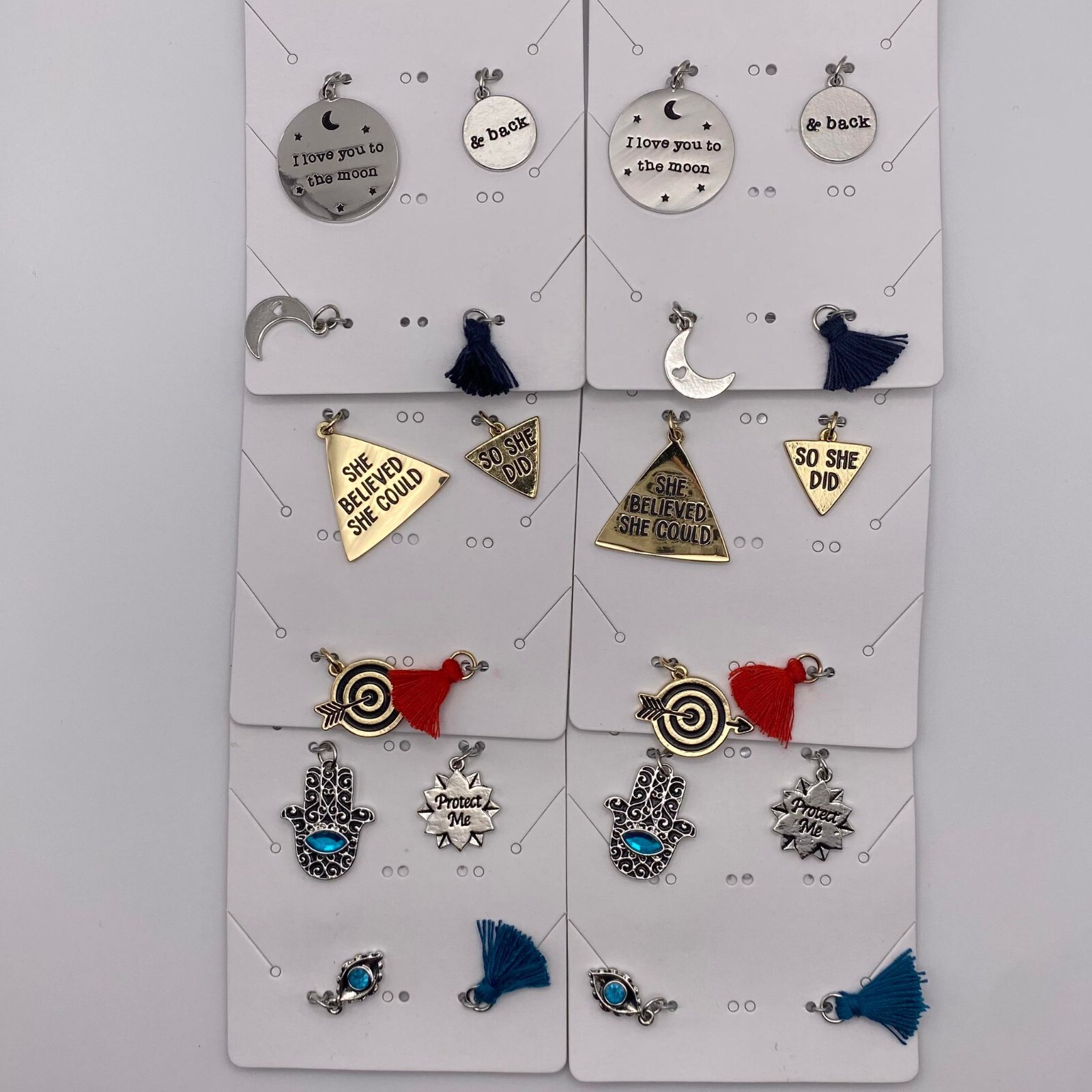 Lot of 24 Pendants Passion Variety Charms Multiple Design Girl Goal Love Moon et