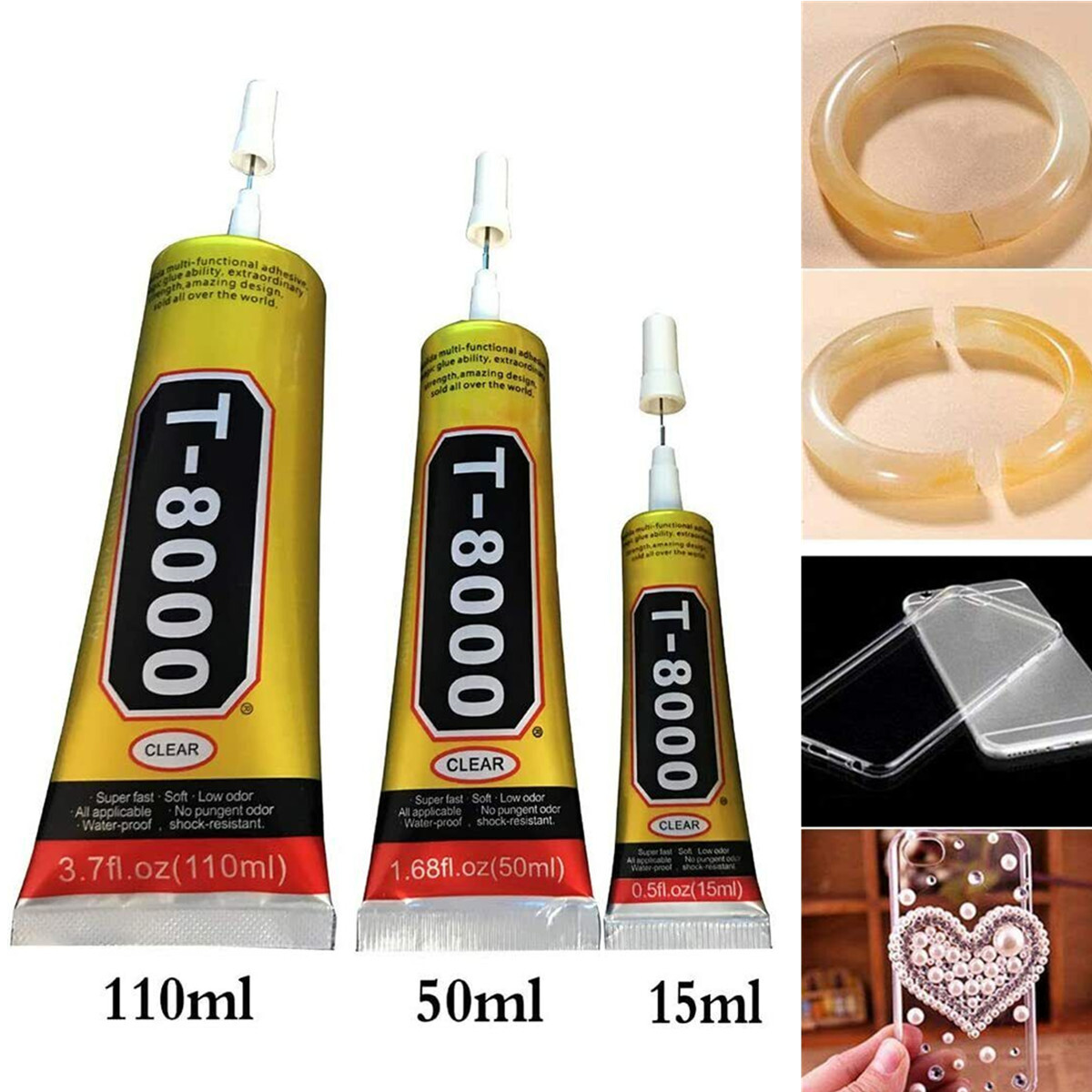 T-8000 Clear Multi-Purpose DIY Adhesive Glue Cellphone Frame Jewelry Glass USA